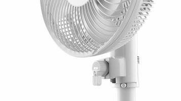 The backside of a stand fan showing the adjustable tilt feature that allows the user to direct the airflow to a specific direction photo