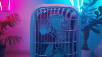 The back of a dehumidifier showcasing the powerful fan blades and exhaust vents that circulate and expel dry air back into the room photo