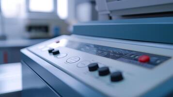 The plastic control panel with clearly labeled buttons and digital display for precise settings photo