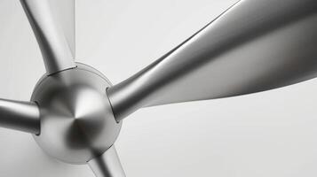 A single blade of an exhaust fan with dipped ends and curved shape to maximize air flow photo