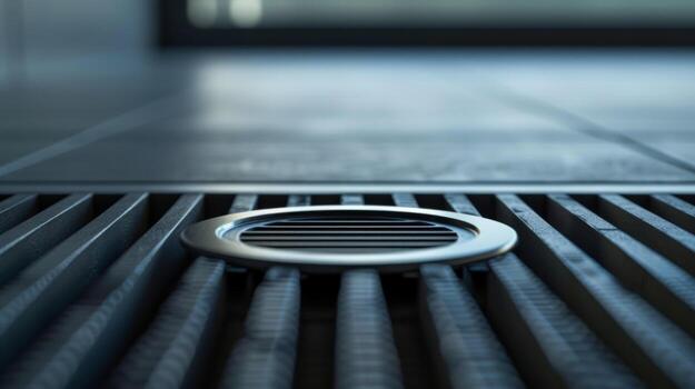 A closeup of a temperature sensor embedded in the floor which helps regulate the heating system photo