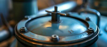 The top of the boiler is covered with a lid which can be lifted to access the inside for maintenance photo