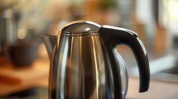 The nonslip handle of an electric kettle designed for a comfortable and secure grip while pouring photo
