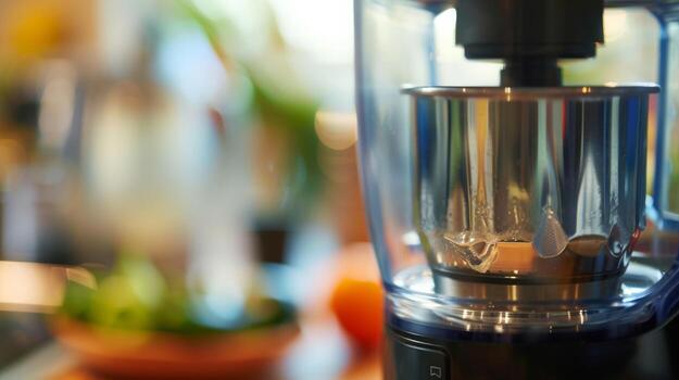 A closeup of a blenders pulse button perfect for creating a chunky texture in smoothies or soups photo