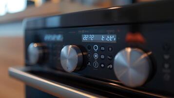 A digital display features various drying options with buttons for temperature and time control photo