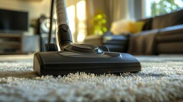 The handle of the vacuum cleaner is ergonomically designed for comfortable grip and control while cleaning photo