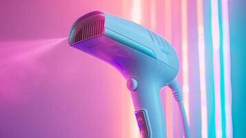 The ergonomically designed handle on a garment steamer allowing for comfortable and effortless steaming photo