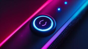 The power button conveniently located within reach on the handle allowing for effortless operation photo