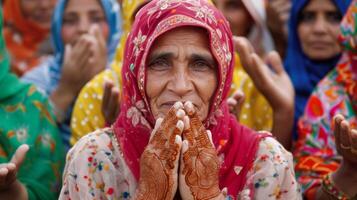 un mujeres delicado manos adornado con alheña diseños en preparación para eid oraciones y festividades foto