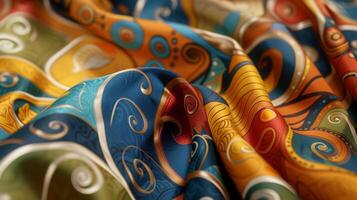 A dynamic arrangement of swirling patterns and vibrant colors inspired by the lively energy and excitement of Oktoberfest creates a unique and eyecatching background photo