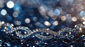 A closeup of a sparkling bracelet with an infinity symbol symbolizing an unbreakable bond between a mother and child photo