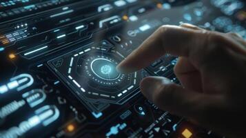 A persons finger pressing a button on a keyboard to initiate a realtime epidemic prediction and control system photo