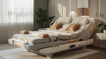 A smart bed with IoT technology that automatically adjusts the patients position for better circulation and comfort photo