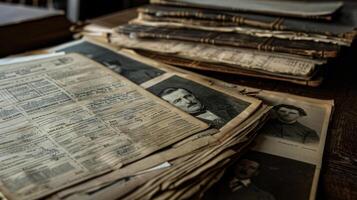 A closeup of a familys medical history records showing the importance of genetic editing in preventing the transmission of genetic diseases from generation to generation photo