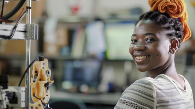 A person wearing their 3D printed prosthetic smiling with gratitude and satisfaction for the customized design made possible by the software photo