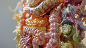 A holographic display of the human digestive system featuring the stomach intestines and other giving students a better understanding of the digestive process and how it impact photo