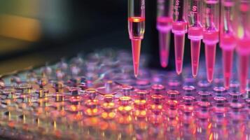 A closeup of a DNA microarray containing thousands of DNA samples for precise and efficient analysi photo