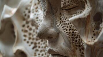 A macro shot of a ceramic sculpture revealing the intricate details of its form. The contours and textures of the piece are a testament to the skill and dedication of th photo