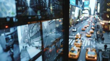 A screen displaying realtime footage from different locations in the city highlighting the use of intelligent algorithms to detect potential threats or unusual activities photo