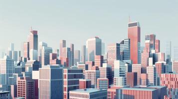 A panoramic view of a metropolis dominated by the towering structures of modern architecture photo