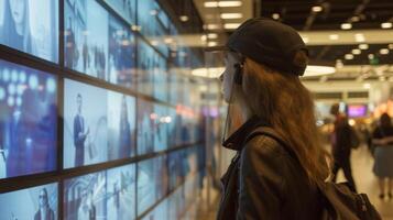 In the immigration hall holographic screens display realtime translations in multiple languages allowing for efficient communication with international travelers photo