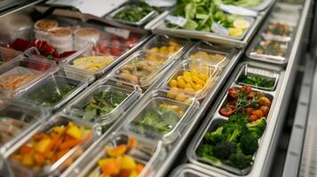 An upclose look at a catering cart filled with trays of hot meals each one labeled and organized for a specific flight and seat number. The image highlights the meticulou photo