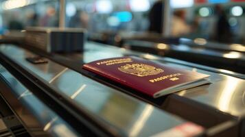 The third image focuses on a closeup view of a passport being scanned by a machine at the ID validation station. The machine is equipped with the latest security feature photo