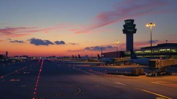 As the night grows later the airport comes to life with even more activity as flights arrive and depart serving as a gateway to the rest of the world photo