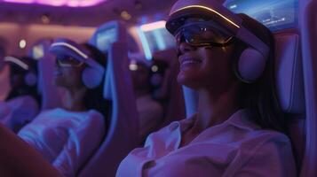 The future of passenger experience is on full display as a holographic virtual reality simulation immerses passengers in their upcoming flight allowing them to preview an photo