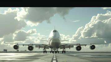 A the various passenger planes a hulking cargo plane stands tall a tireless workhorse that silently supports the constant exchange of goods and services across borders photo