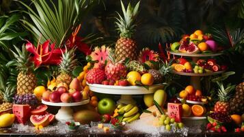 An eyecatching ad displaying a variety of exotic fruits urging visitors to discover new flavors and cultures photo