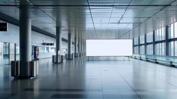 A creative and visually stunning airport advertit that utilizes both the empty space and the billboard itself to showcase the uniqueness of your brand or product. The bol photo