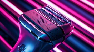 A closeup of the shavers charging port with a sleek and modern design for easy recharging photo