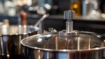 A detail shot of the removable temperature probe allowing for precise temperature control while cooking photo