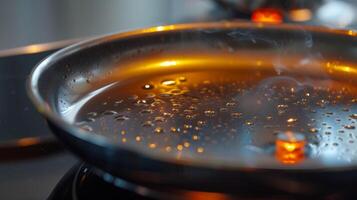 The electric skillets indicator light signaling when the desired temperature has been reached for cooking photo