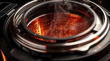 An inside view of the pressure cooker showcasing the heating element and sensors that help regulate the temperature and pressure for precise cooking photo