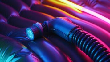A detailed look at a manual air pump with a handle and easytouse valve providing a convenient and efficient way to inflate your air mattress photo