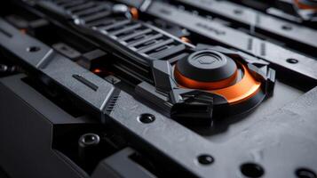 Closeup of the electric motors cooling vents preventing overheating and prolonging the tools lifespan photo
