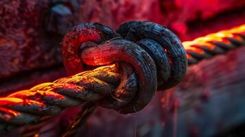The wire appears worn and weathered indicating its exposure to the elements photo