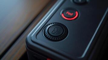 Upclose shot of the key finders labeled buttons including find and cancel options photo