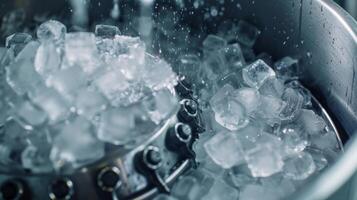 A shot of the ice makers powerful motor responsible for churning out ice cubes of different sizes photo