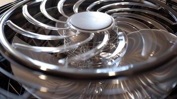 In the center of the fan a small vent allows for air circulation even when the fan is not in use photo