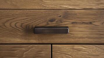 The door has a small recessed handle for a seamless look photo
