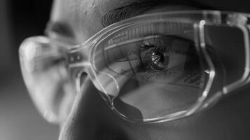 The glasses biometric sensors which track and analyze the users fatigue levels and can remind them to take breaks and rest their eyes photo
