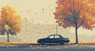 The usually loud honking and tire screeching noises are rep by the distant chirping of birds and the gentle rustling of leaves photo