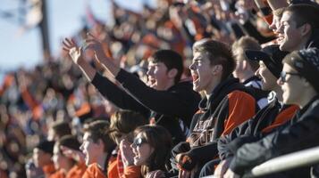 A united spirit of camaraderie spreads through the stands as the team fights for victory photo