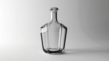 Blank mockup of a hexagonal glass bottle perfect for storing oils or essences photo