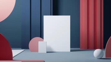 Blank mockup of a minimal and modern design for a technology conference or expo flye photo