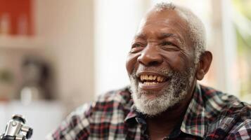 A photo of a patient smiling and confidently completing a task with the assistance of a prosthetic device highlighting the success of adapting to their unique abilities.