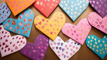 A collection of colorful envelopes, each one handpainted with abstract patterns and dotted with glitter, perfect for sending heartfelt letters with a joyful and carefree spirit. photo